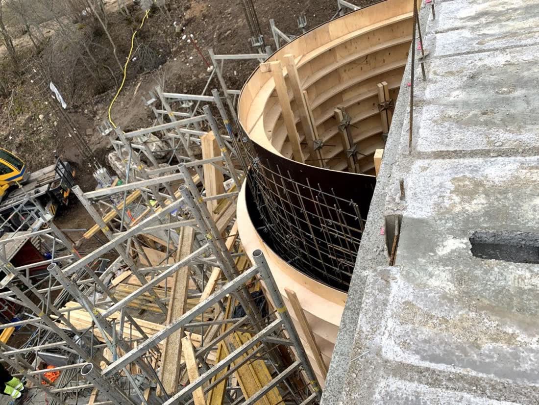 Circular formwork from above