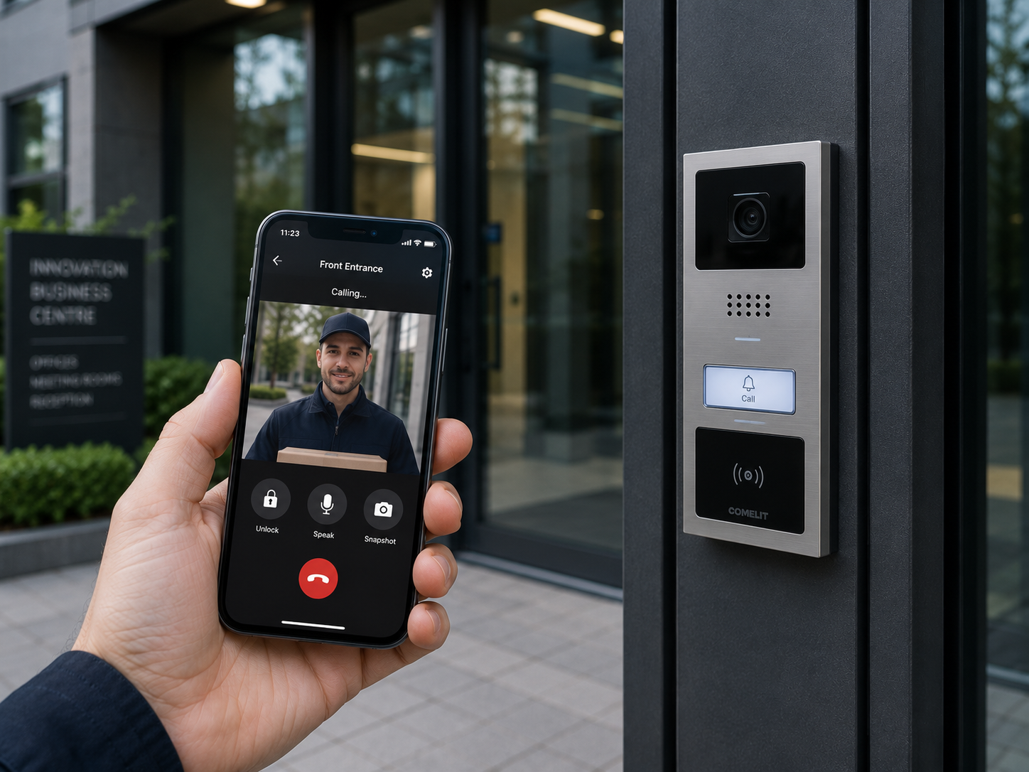 Video intercom controlled remotely from a smartphone