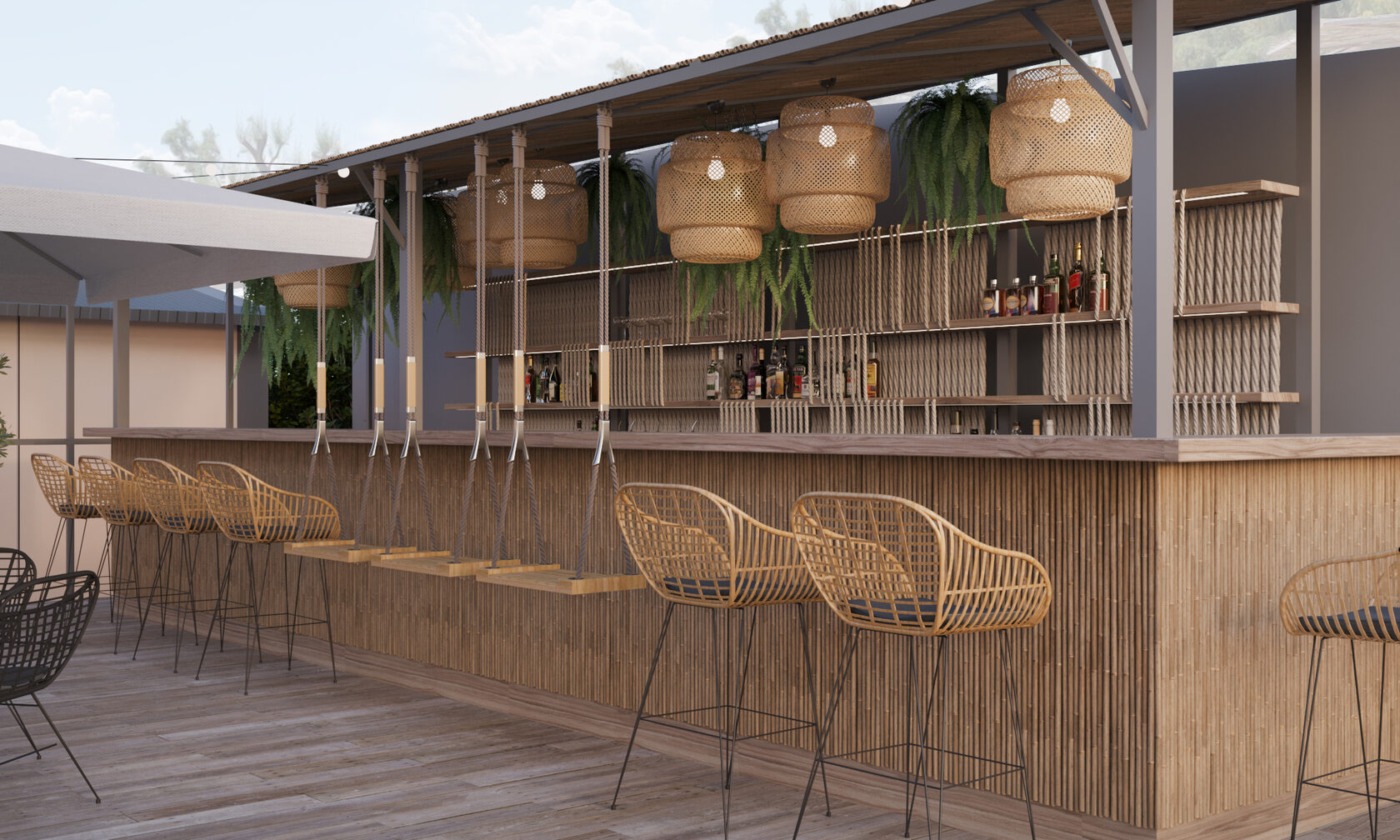 Hospitality landscape and open-air bar design