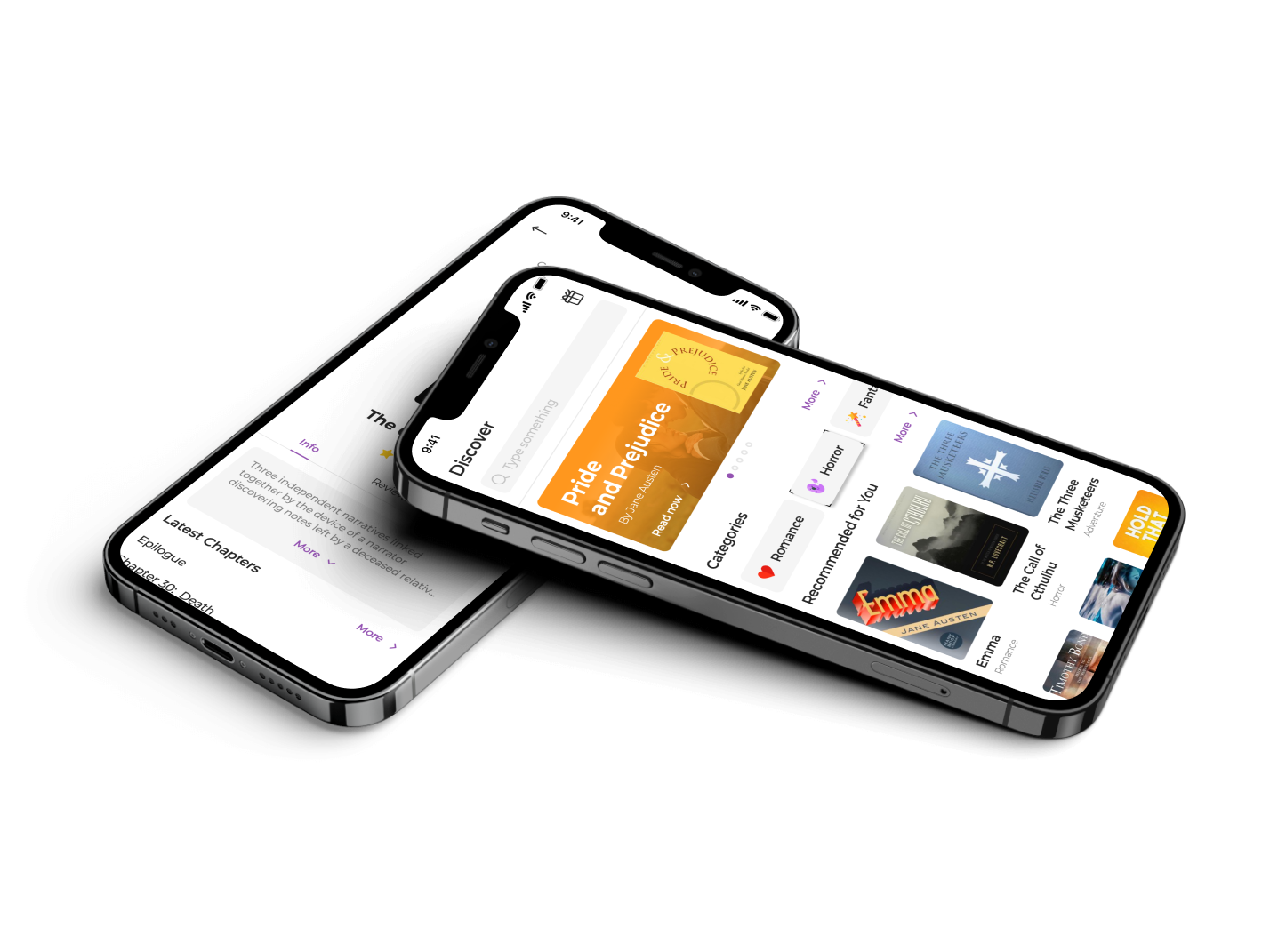 Appearance of the app for reading