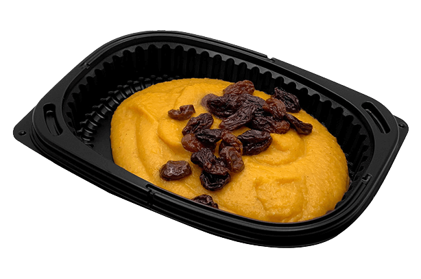 Pumpkin milk porridge with raisin