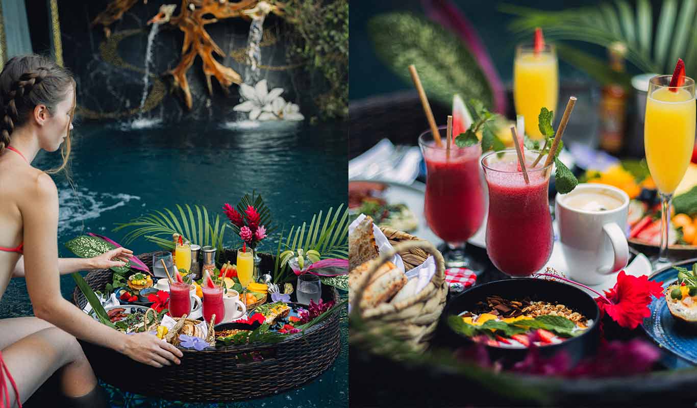 floating breakfast at Makanda by the Sea, Manuel Antonio, Costa Rica