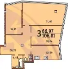 3-комнатные планировка Costa Fontana — вариант 2