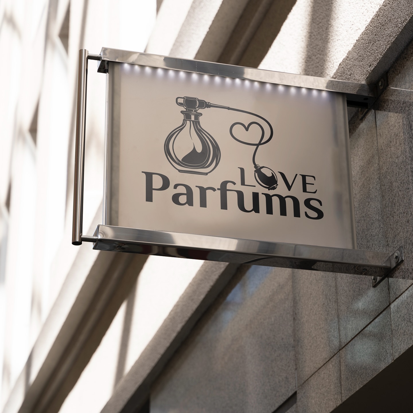 Love Parfums perfume shop sign