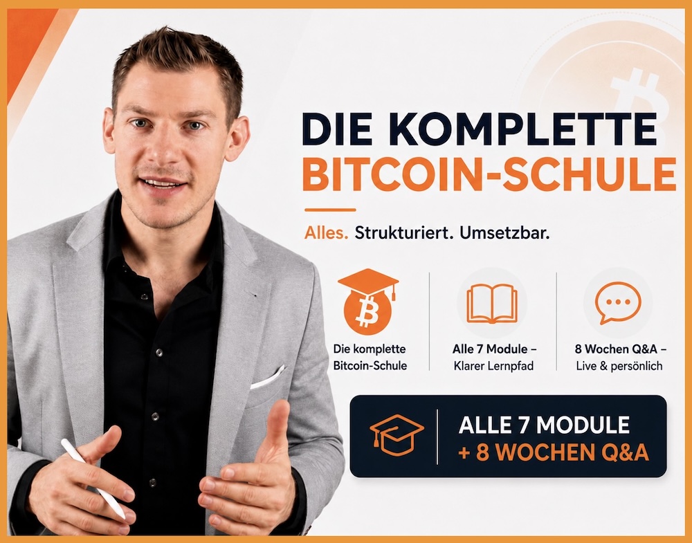Die komplette Bitcoin-Schule – alle 7 Module und 8 Wochen Begleitung