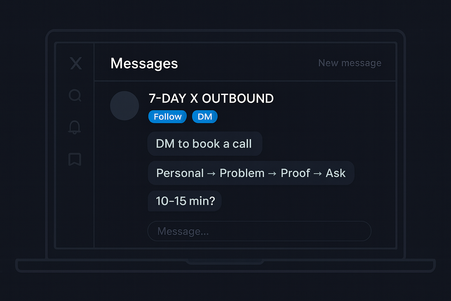 Hero — twitter outbound for founders plan, pseudo‑UI dashboard