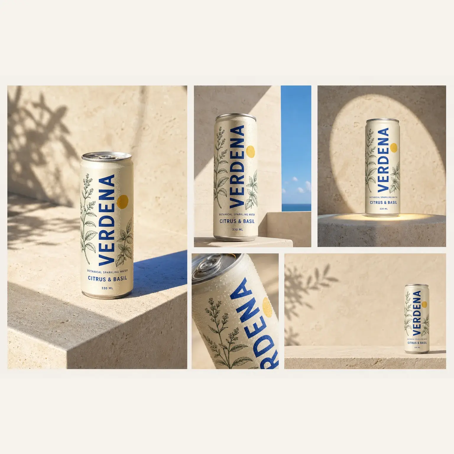 Multi-format social campaign generated from one sparkling water product reference