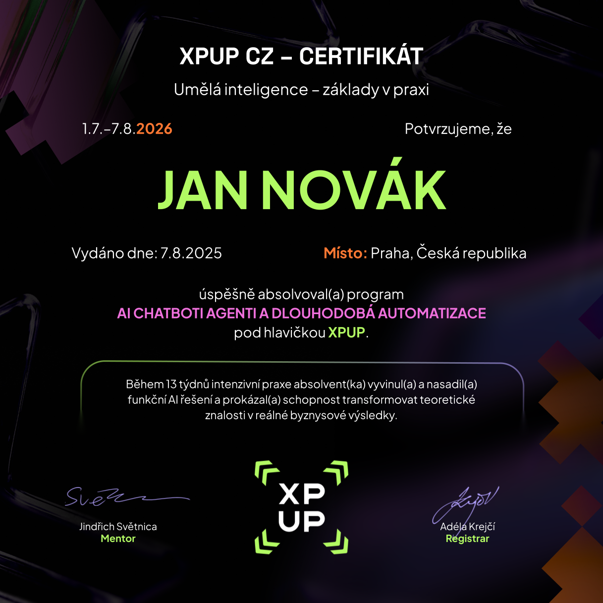 XPUP Certificate