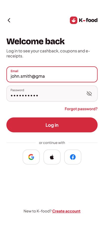 K-food — Accesso