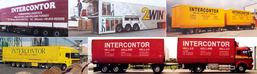 European Road Freight Truck in Arriving in Athens Greece