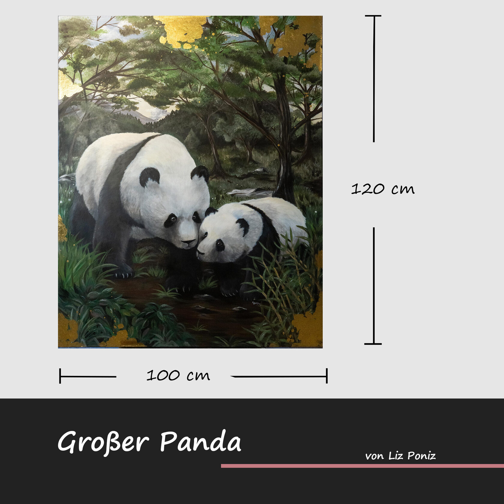 Abmessungen Panda Kunstwerk