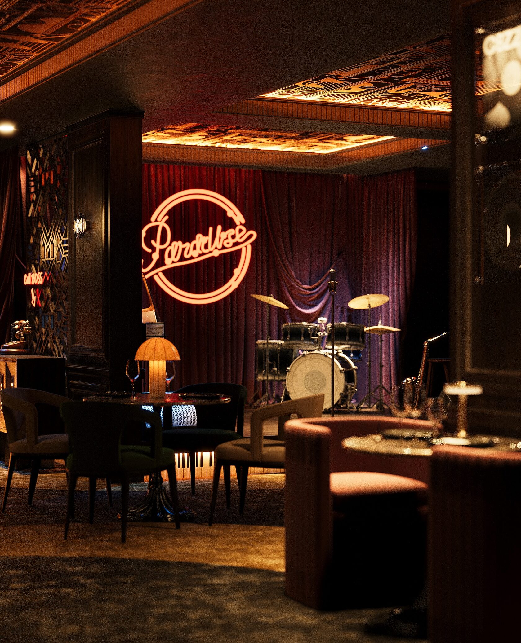 Дизайн джазового ресторана в Spatium Hotel