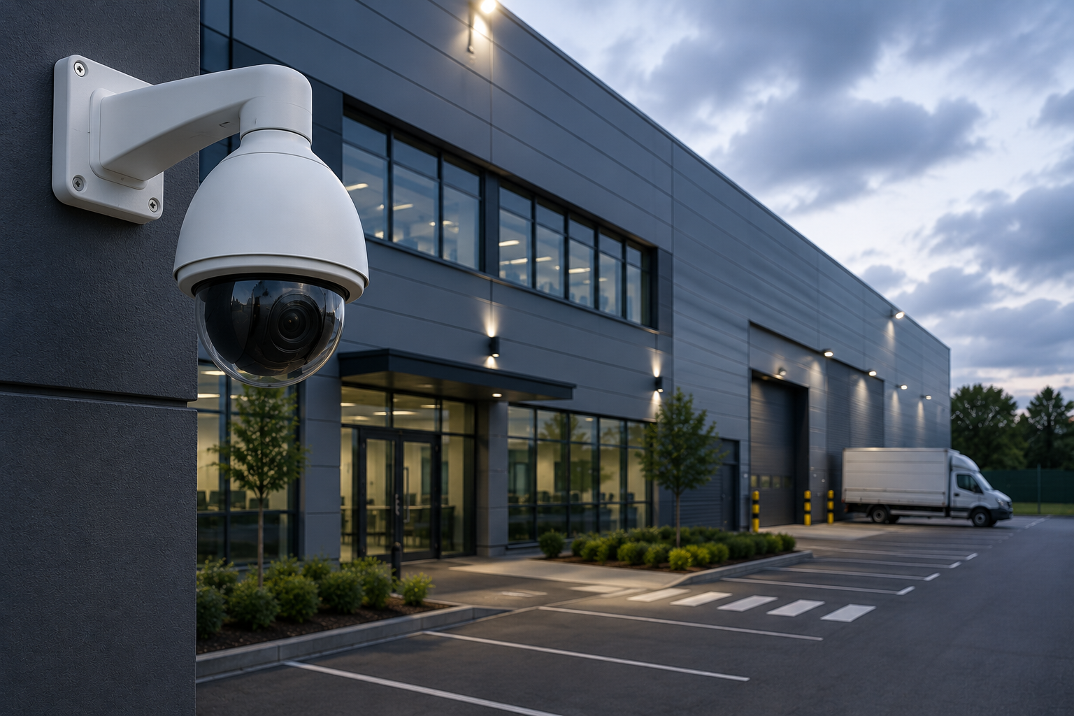 Commercial office protected by CCTV