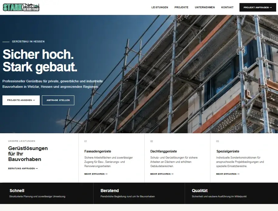 Website-Beispiel: Gerüstbau