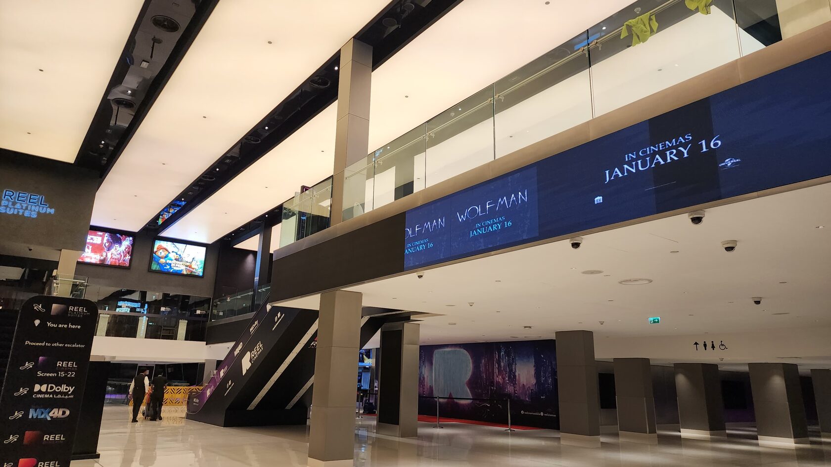 Translucent stretch ceiling at Reel Cinemas, Dubai Mall