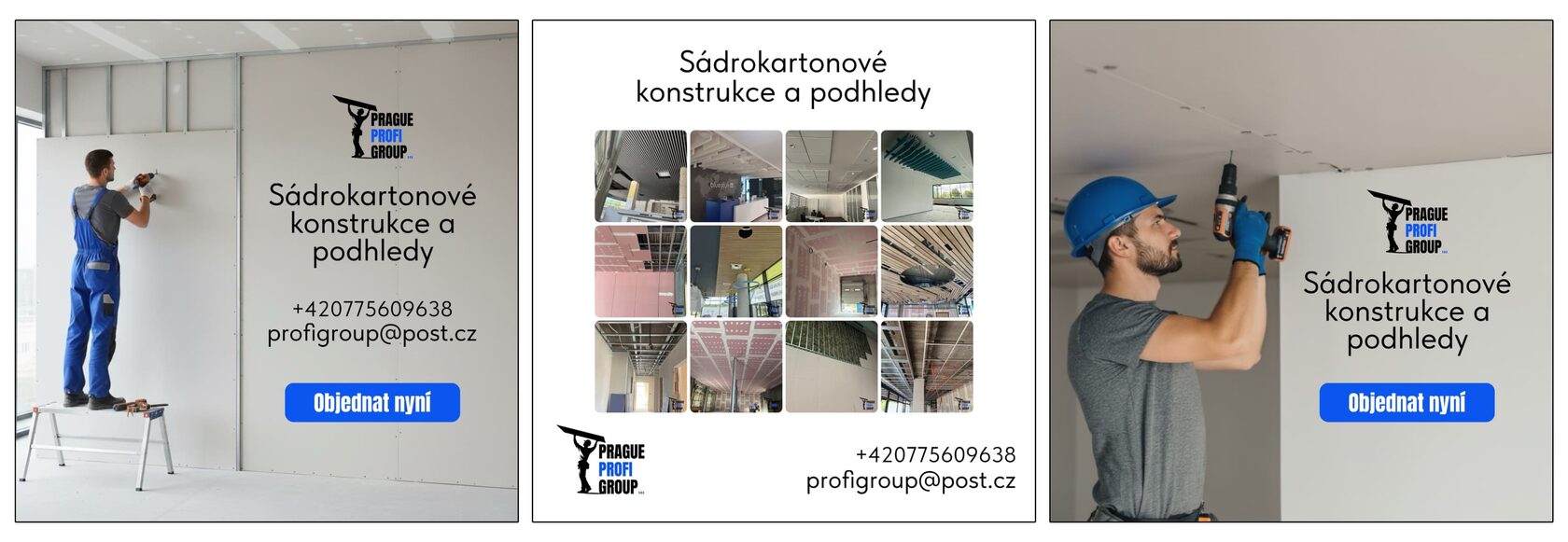 запуск контекстной рекламы, создание логотипа, комплексное продвижение сайта, сайт для ремонта в Праге, продвижение строительных услуг, кейс по гипсокартону, первые заявки с сайта, запуск сайта и рекламы