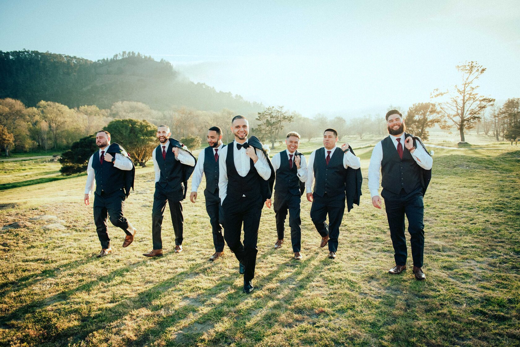 Friends at micro wedding celebration