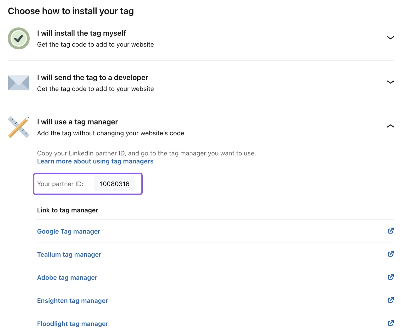 Установка Insight Tag через менеджер тегов в Signals manager
