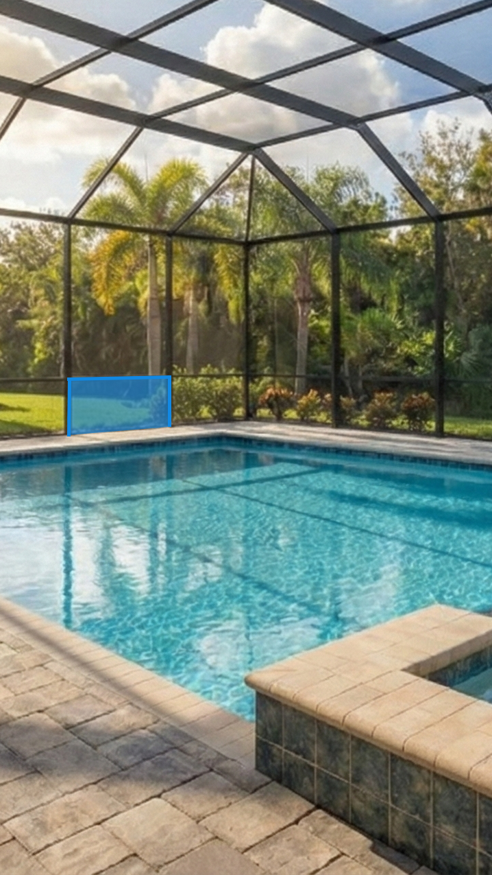 Bottom pool screen panel