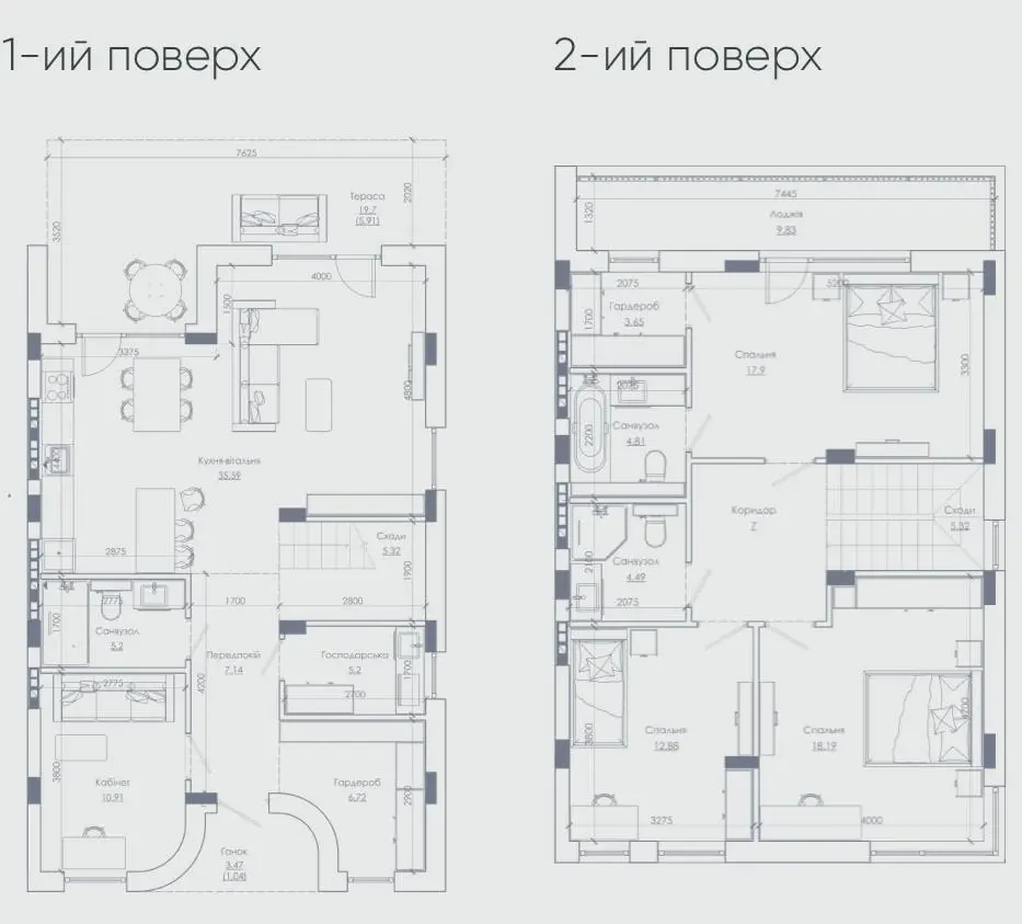 ONE CLUB VILLAGE — планировка дуплекса 1