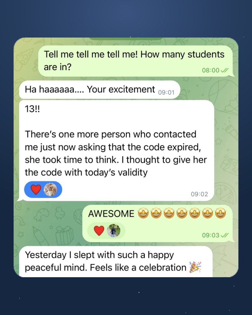 Message from the chat