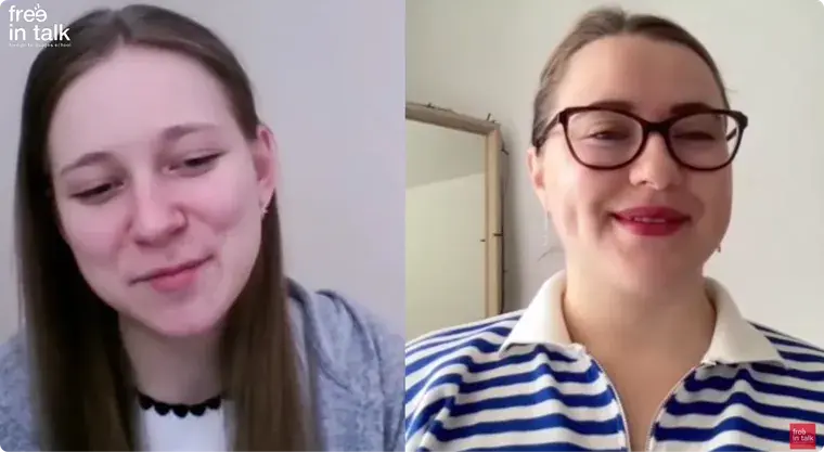Студентка і викладачка FreeInTalk усміхаються на онлайн-занятті в Zoom