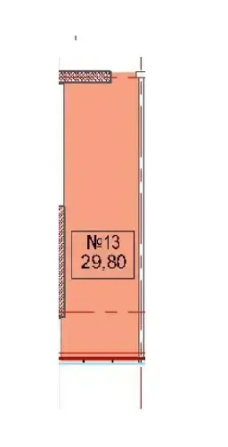 Планировка офиса №13 площадью 29,8 м² в БЦ PlatON
