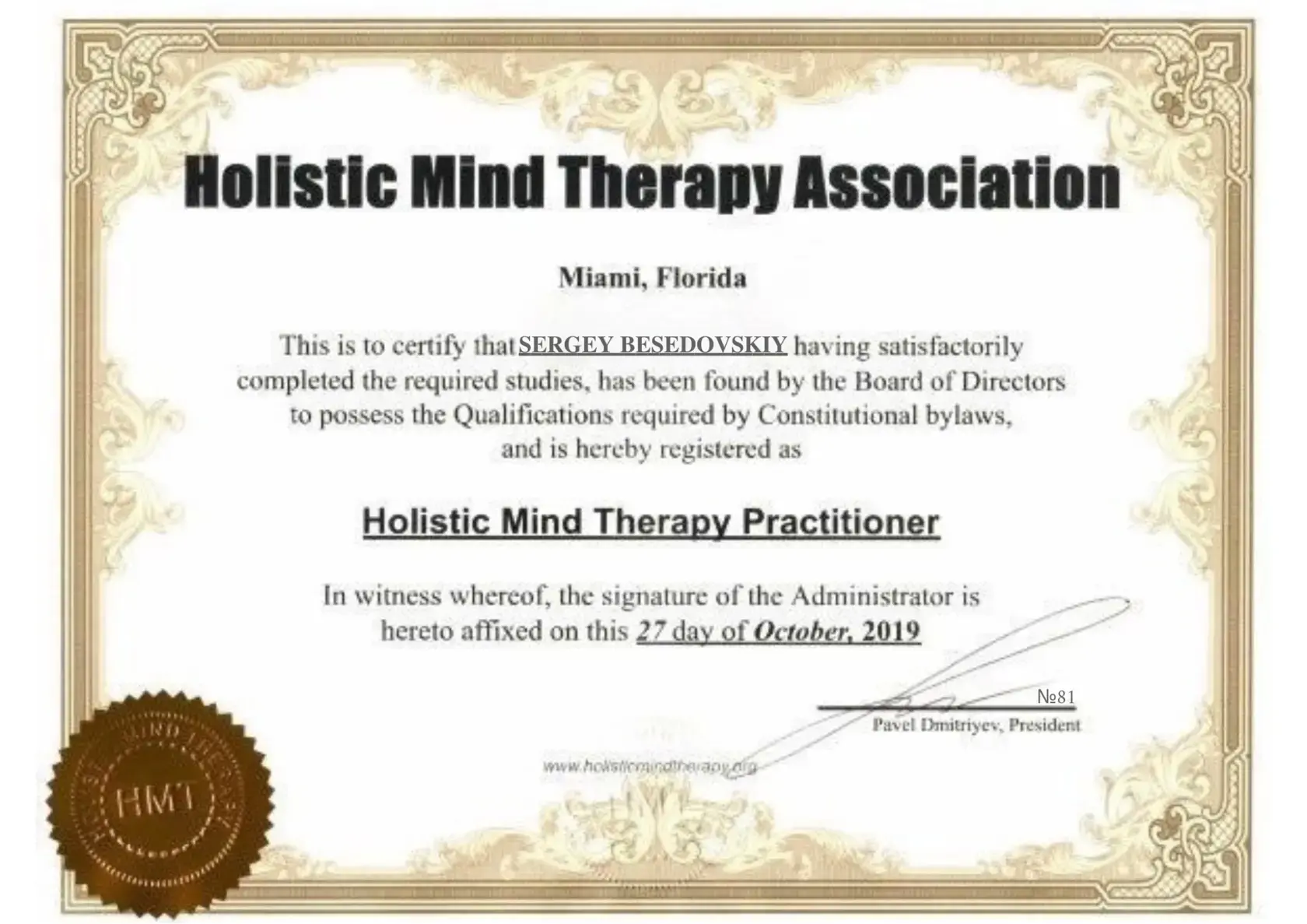 Holistic Mind Therapy Practitioner