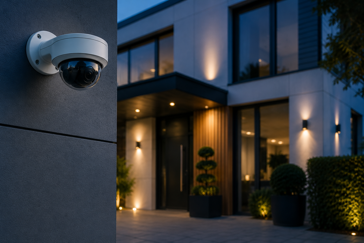Professional CCTV system protecting a modern property