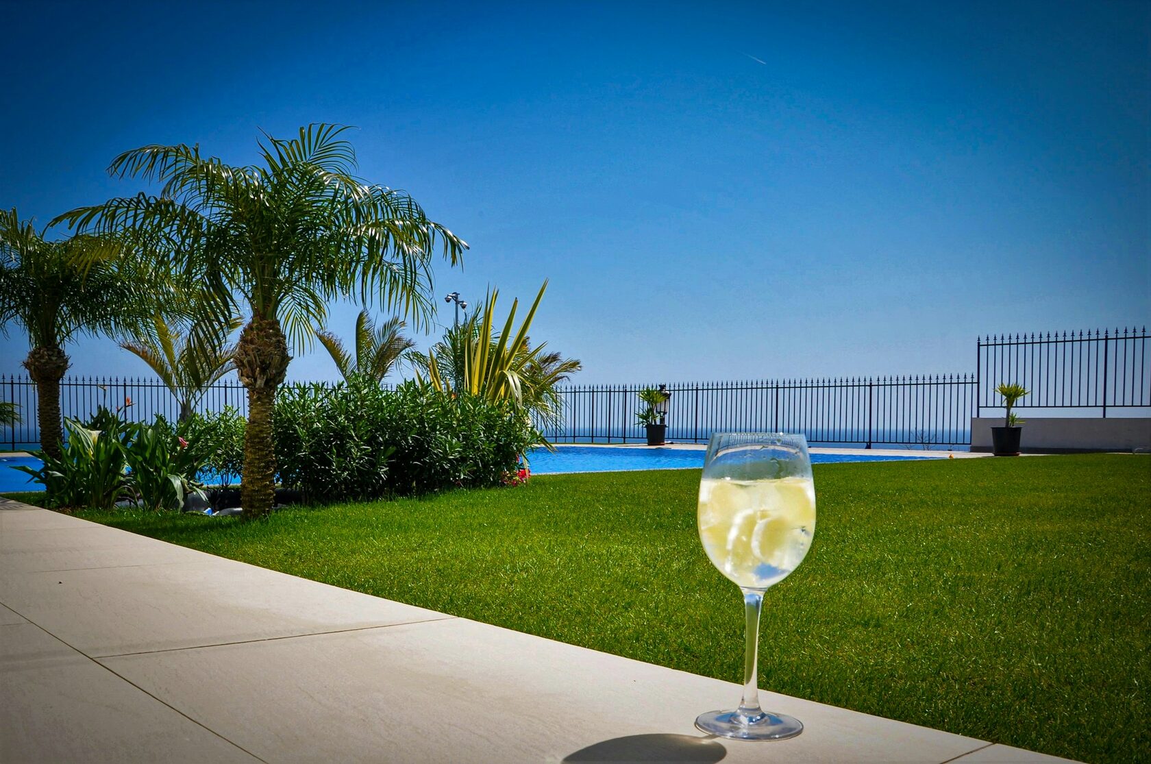 Swimming pool surround tiling in Marbella on the Costa del Sol