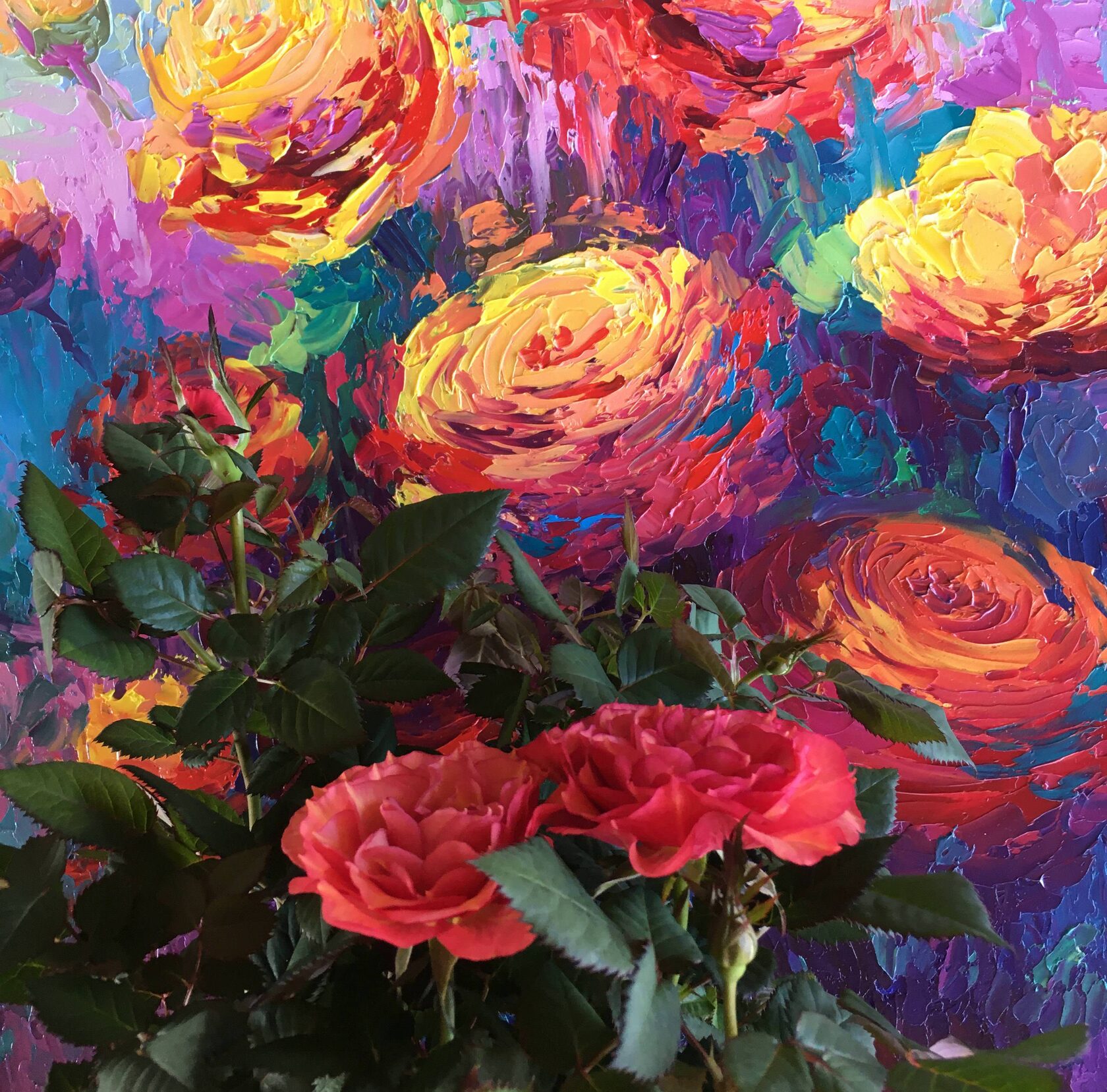 flower rose oil painting 