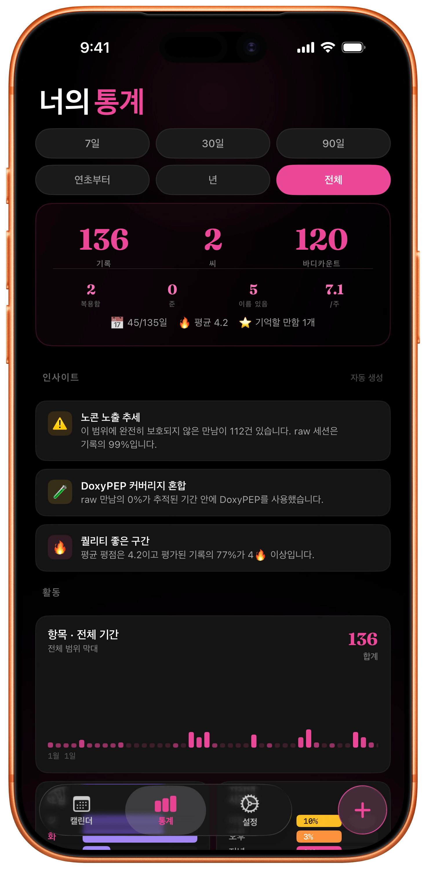 통계 탭