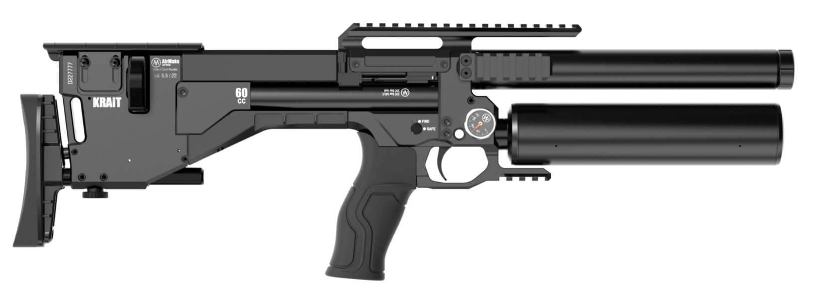 Krait ST standard tube pcp rifle black color