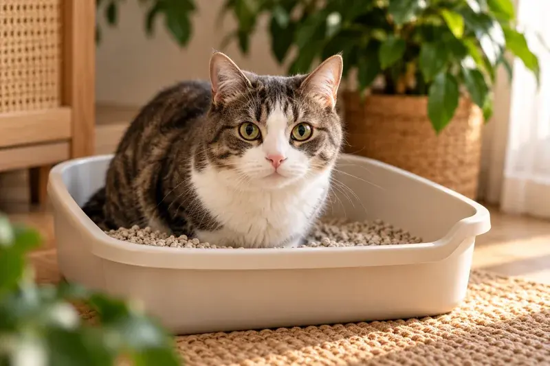 Кошка в лотке