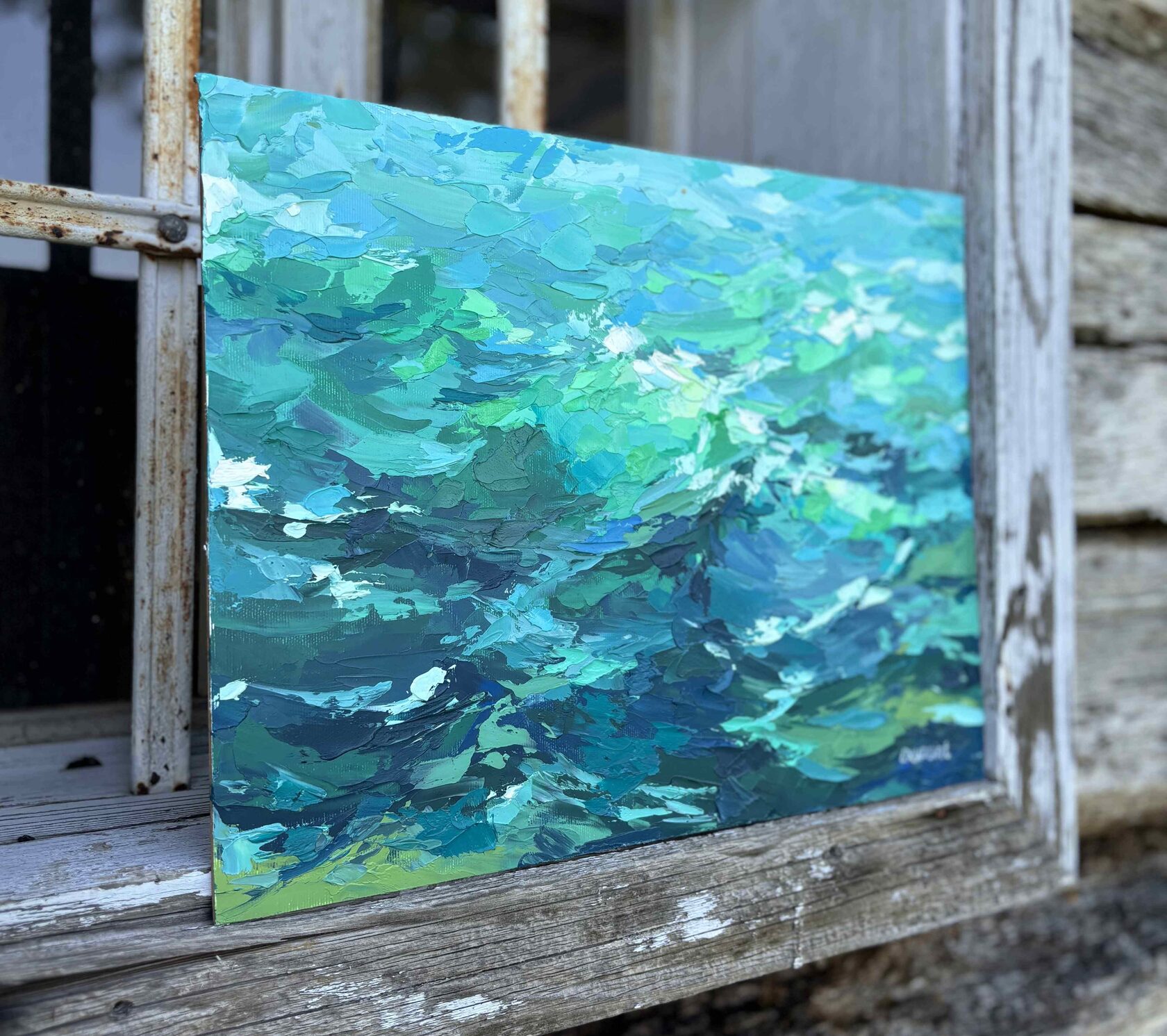 Sea, waves, ocean, abstract oil painting, painting for sale