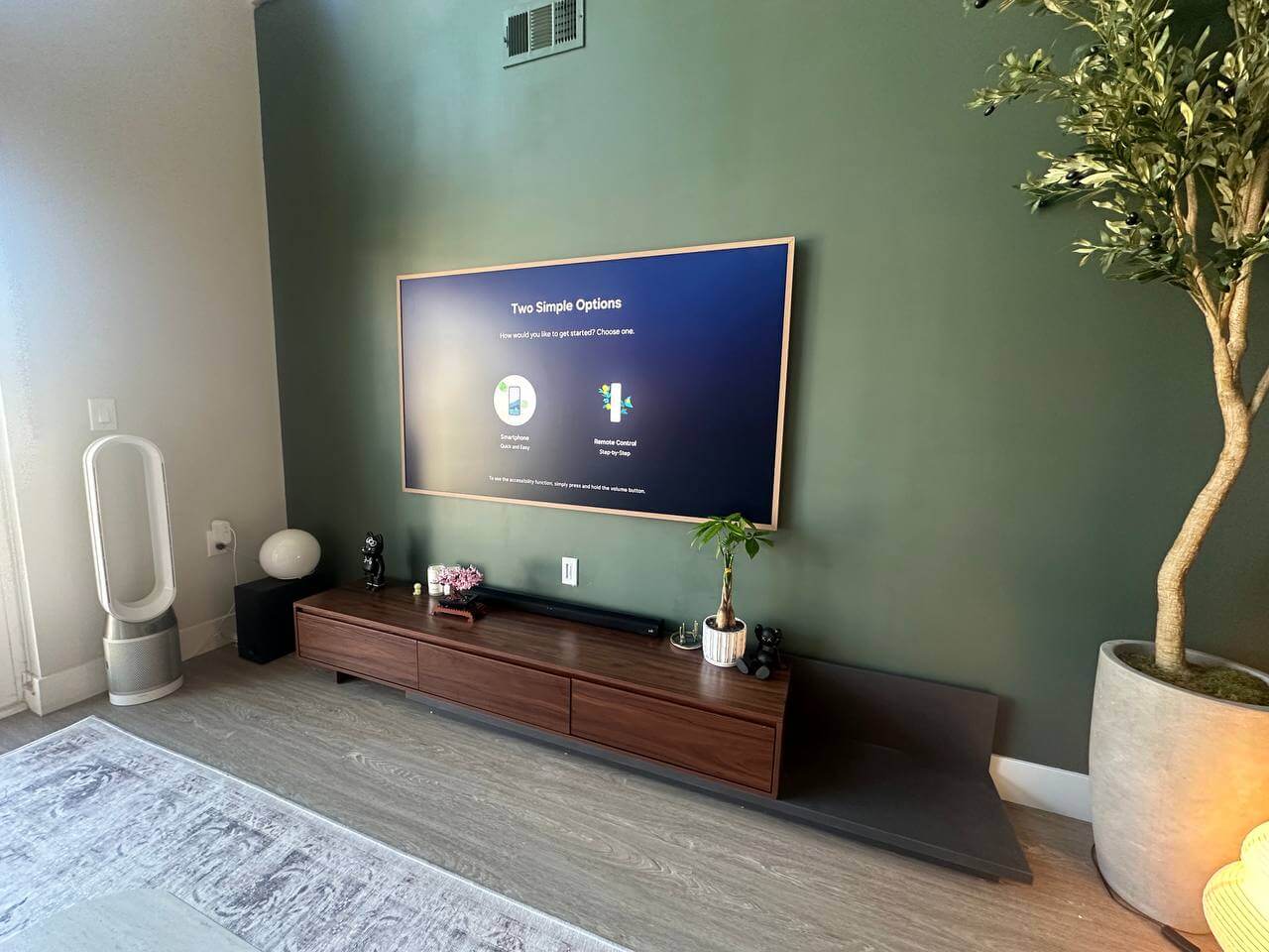 Clean TV installation no visible wires