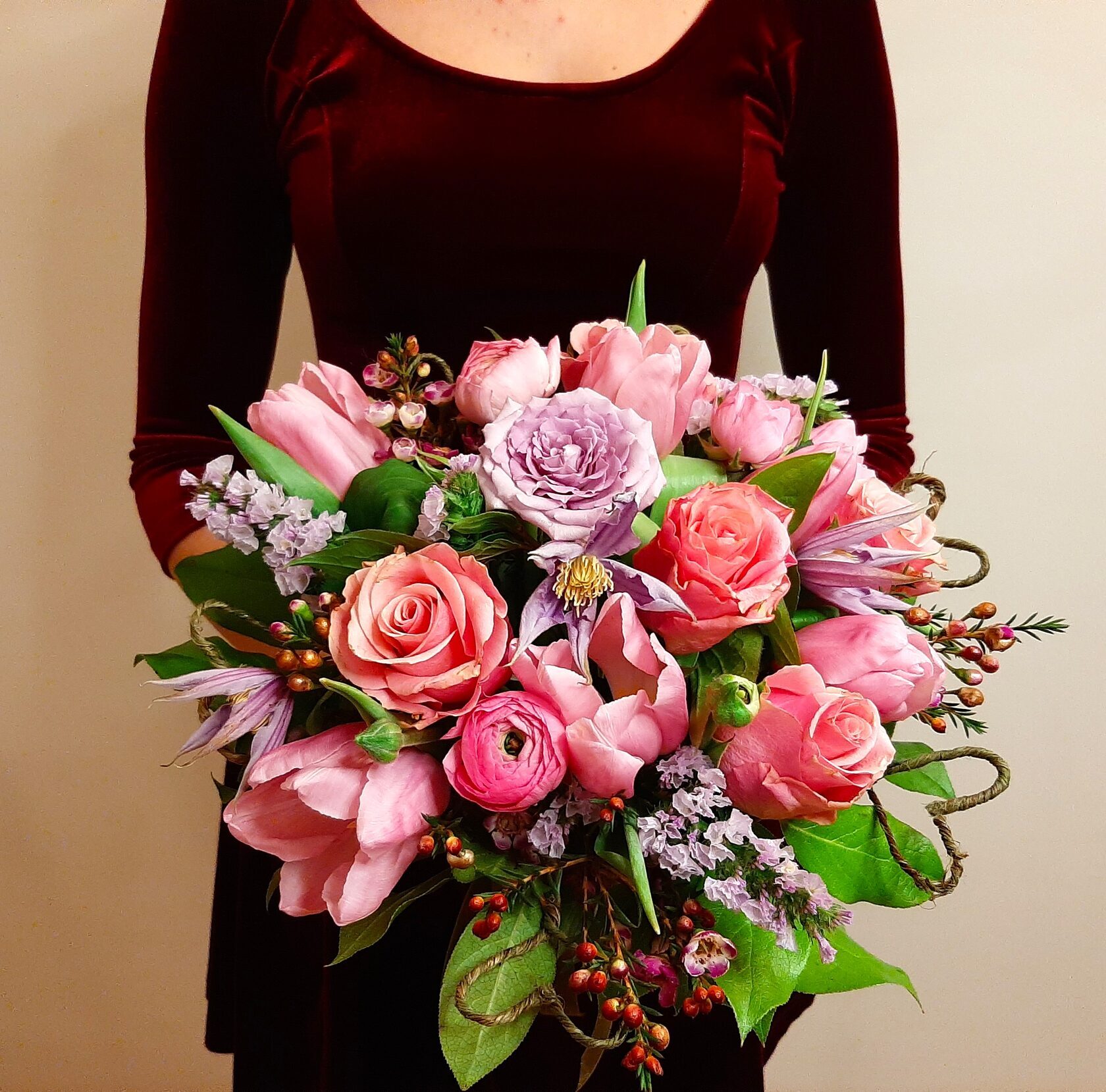 Florals on a structure with hearts