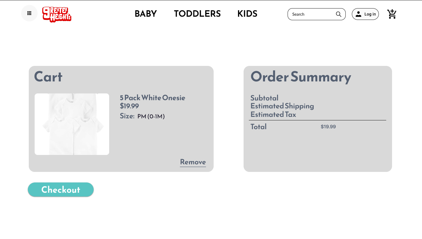 Greater Heights Checkout page