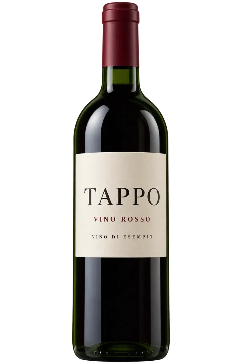 Bottiglia illustrativa TAPPO, vino rosso di esempio