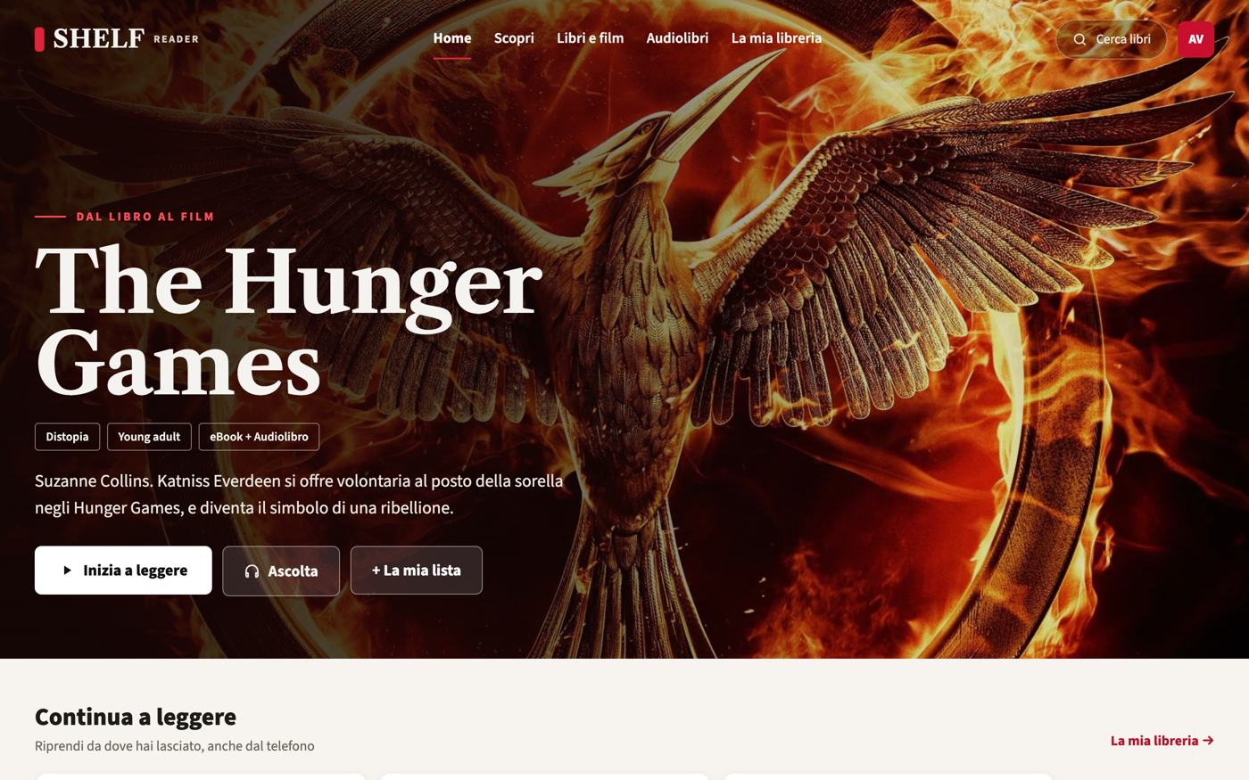 SHELF Reader — website, home