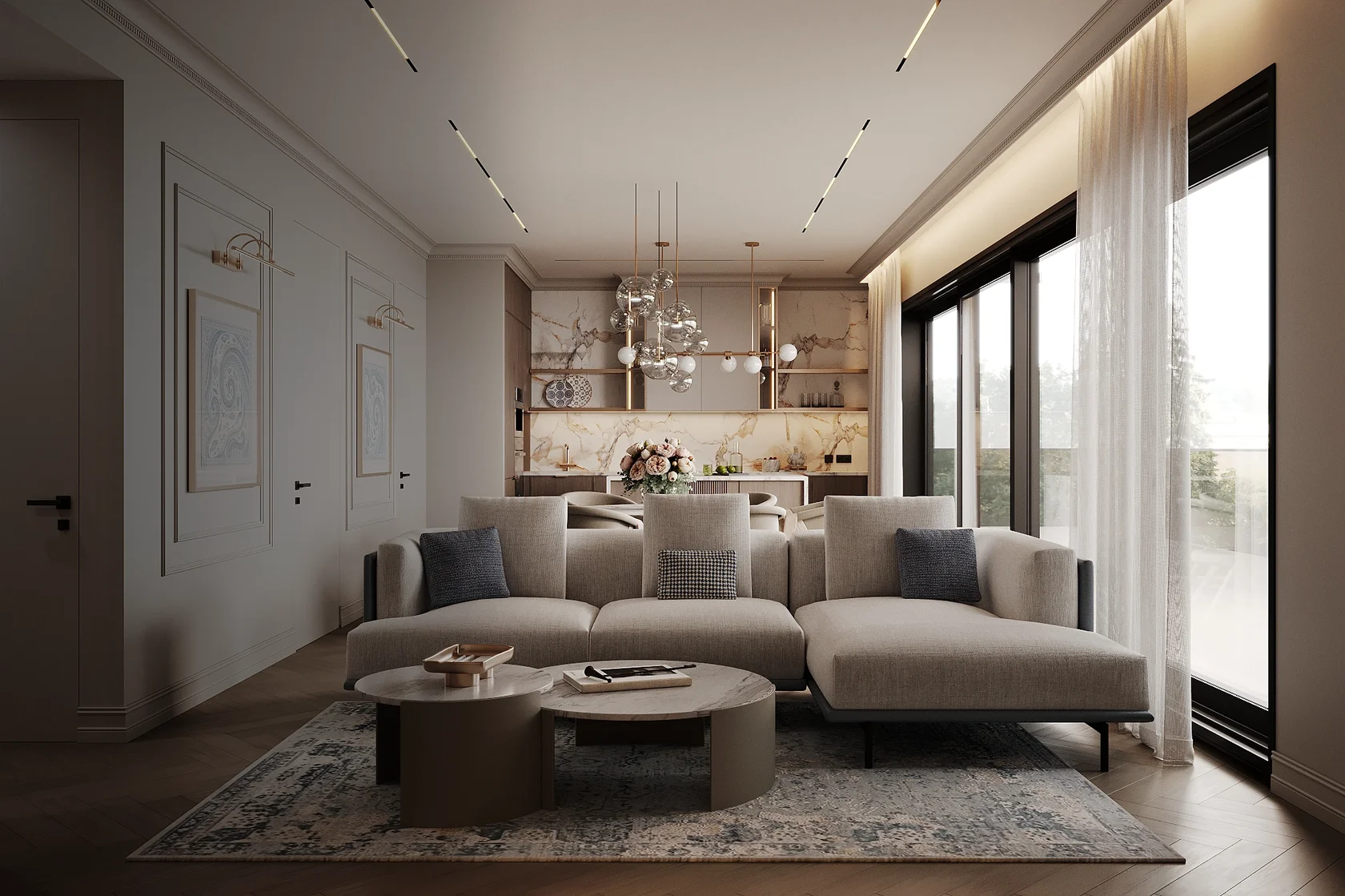 Finished apartment interior