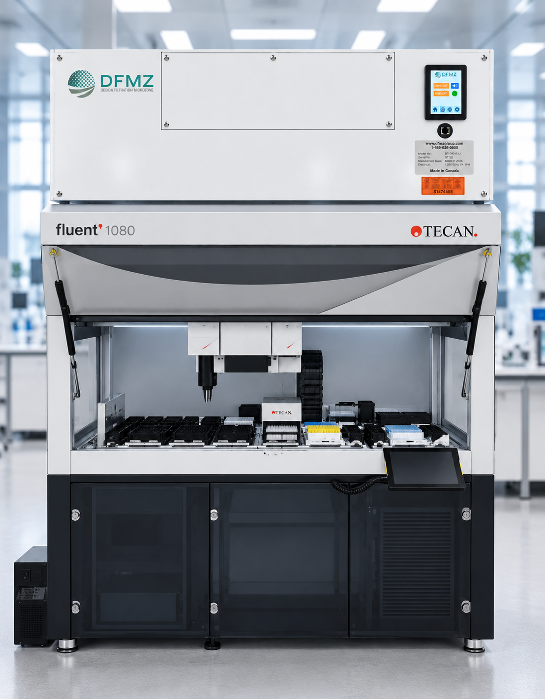 DFMZ bonnet integrated with a TECAN Fluent automated liquid handling platform
