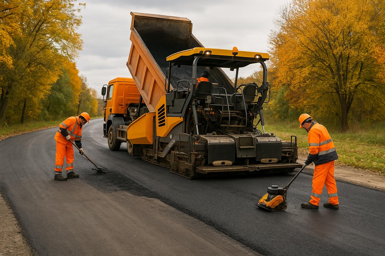 Есенно асфалтиране на път в София – професионално полагане на асфалт при подходящи температури и влажност