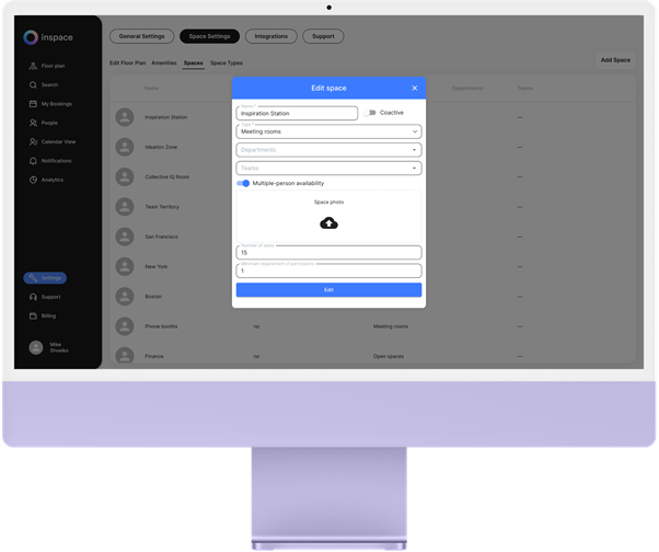 Guide: Spaces | inspace Help Center