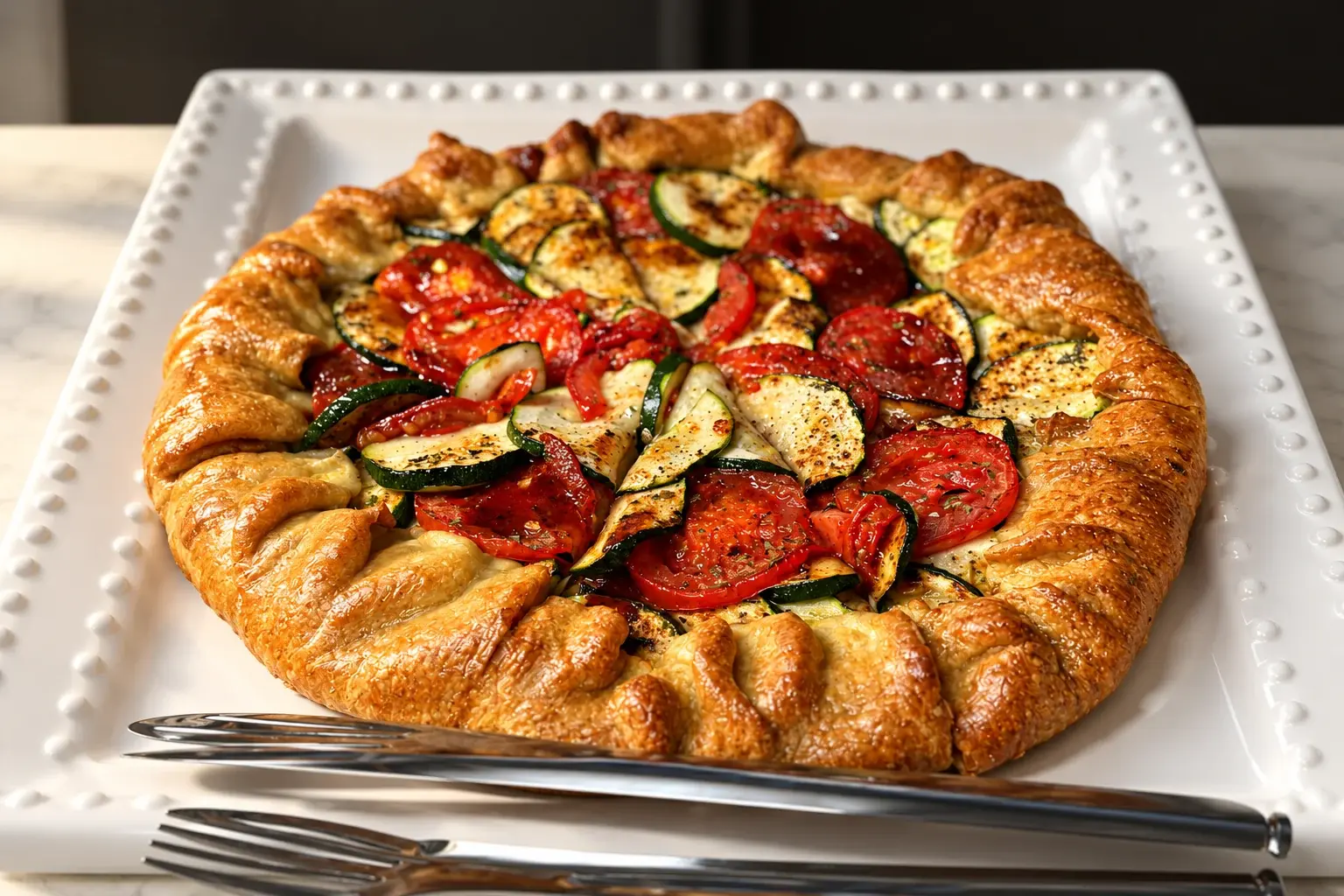 Vegetable pie, golden crust — a Thanksgiving dinner at home by Miami private chef Marina Staver