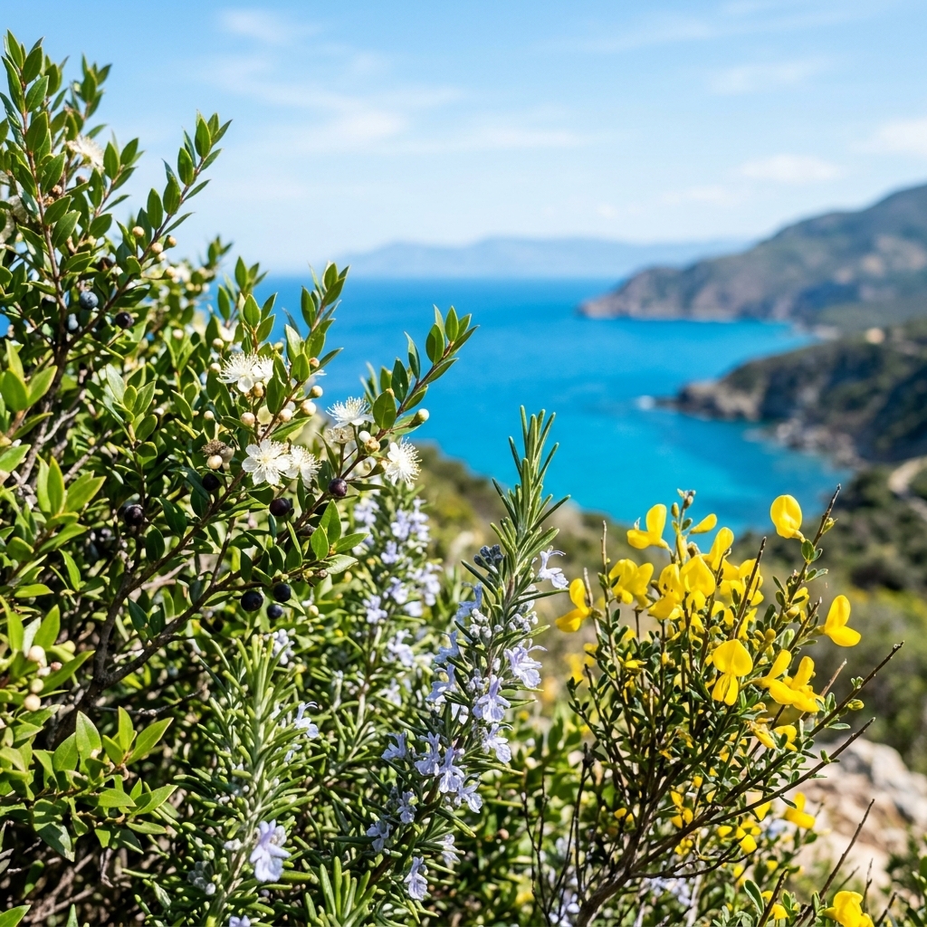 Macchia mediterranea intorno agli appartamenti INCANTO