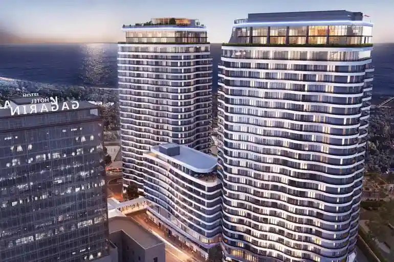 ЖК Unity Towers — вид на жилой комплекс у моря