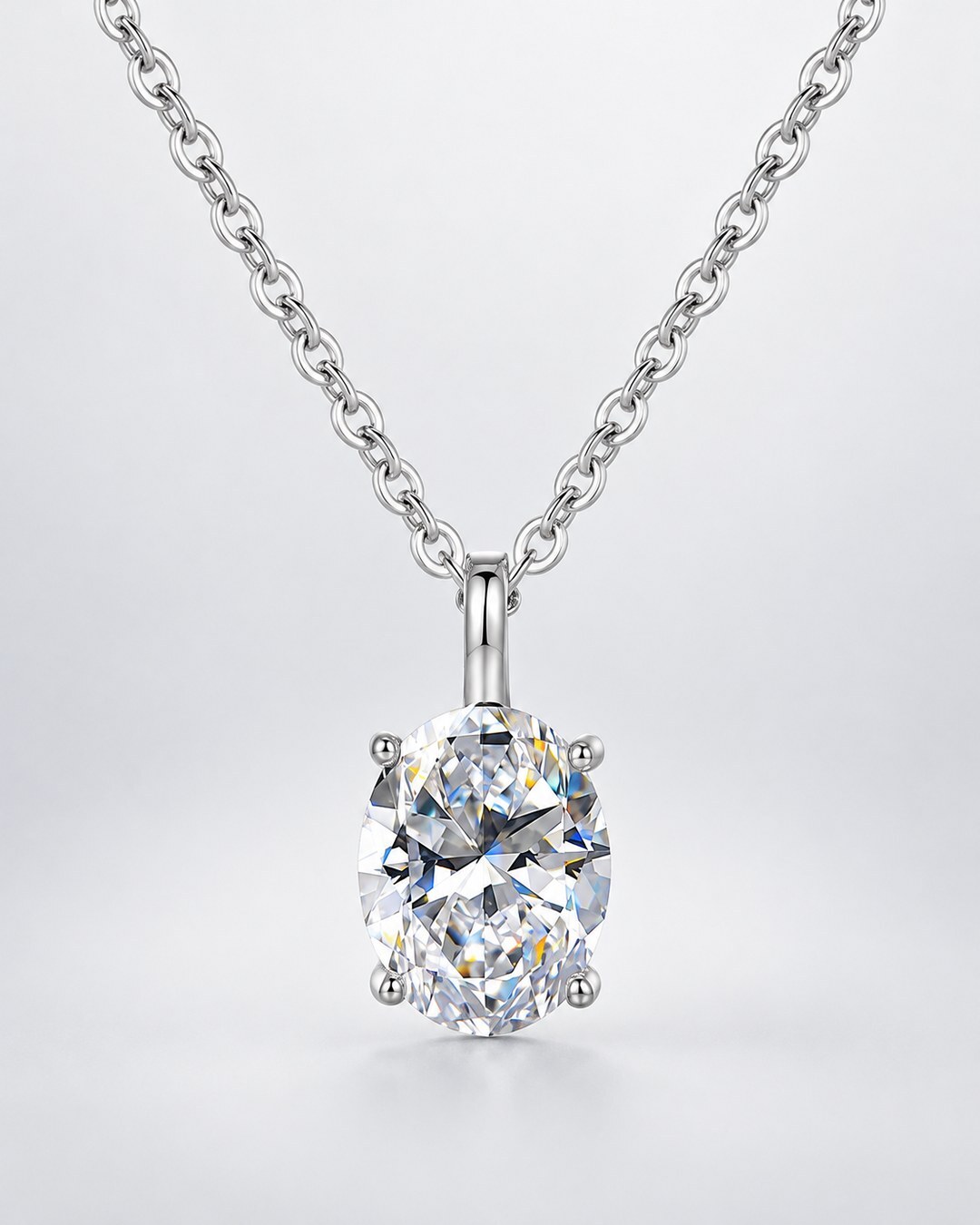 Oval Solitaire VVS1 Pendant ICED KYIV