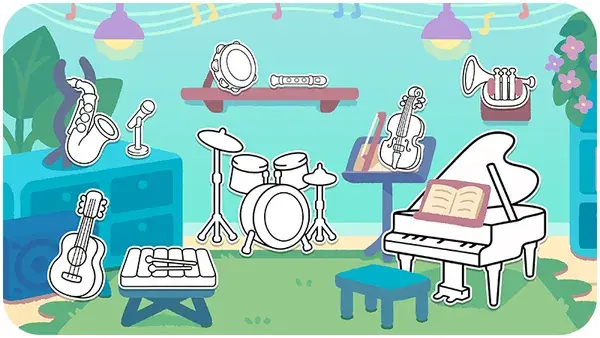 Music room coloring page
