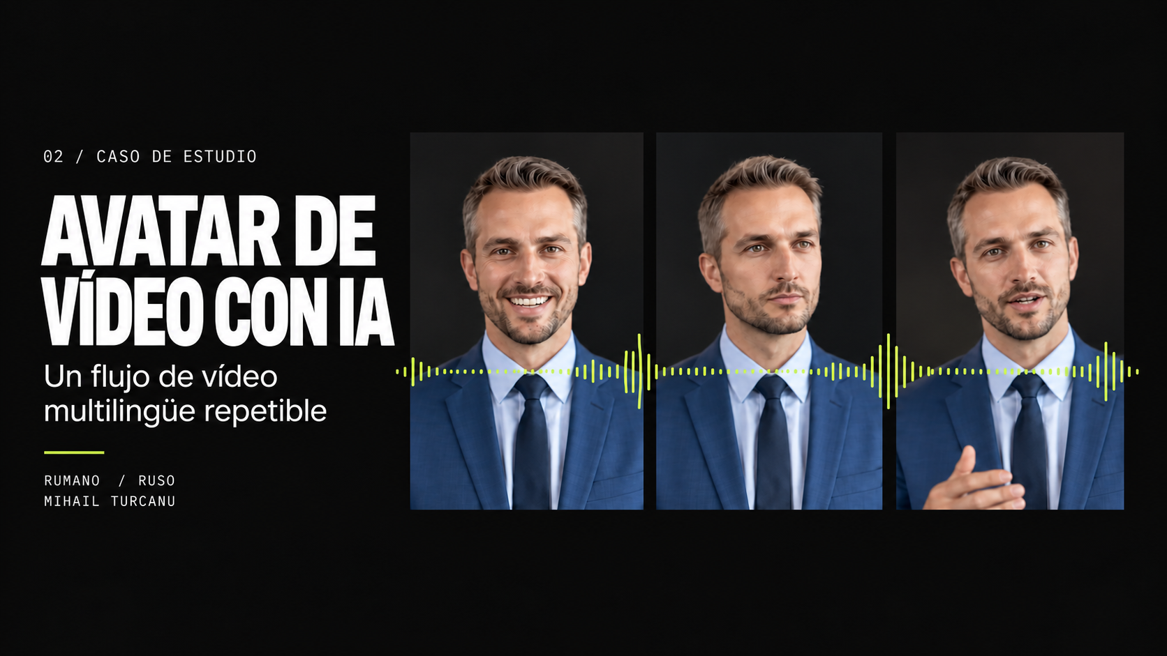 Portada del proyecto de avatar de vídeo con un presentador virtual